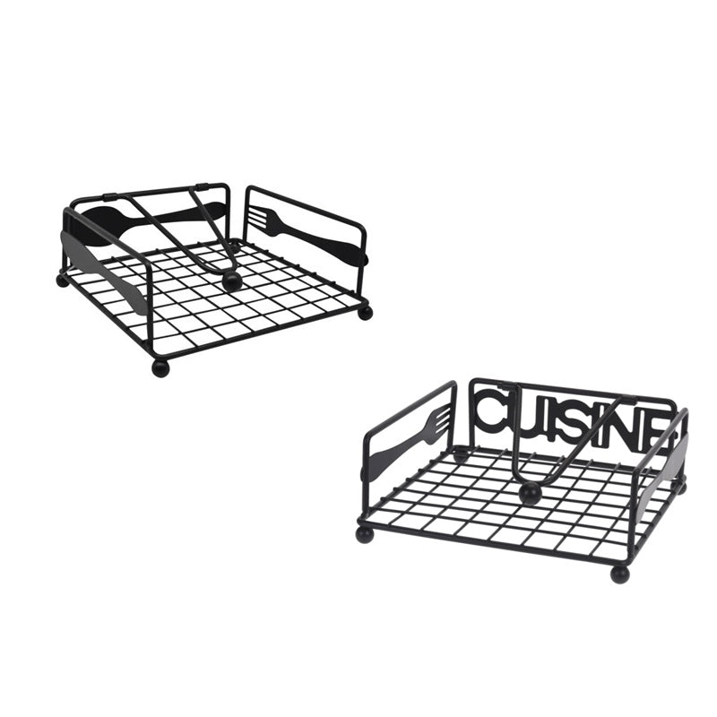 ΧΑΡΤΟΠΕΤΣΕΤΟΘΗΚΗ ΤΕΤΡΑΓΩΝΗ ΜΑΥΡΗ ΜΑΤ ΜΕΤΑΛΛΙΚΗ CUISINE