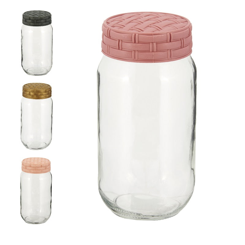 ΒΑΖΟ ΓΥΑΛΙΝΟ 1000cc ME RATTAN ΚΑΠΑΚΙ