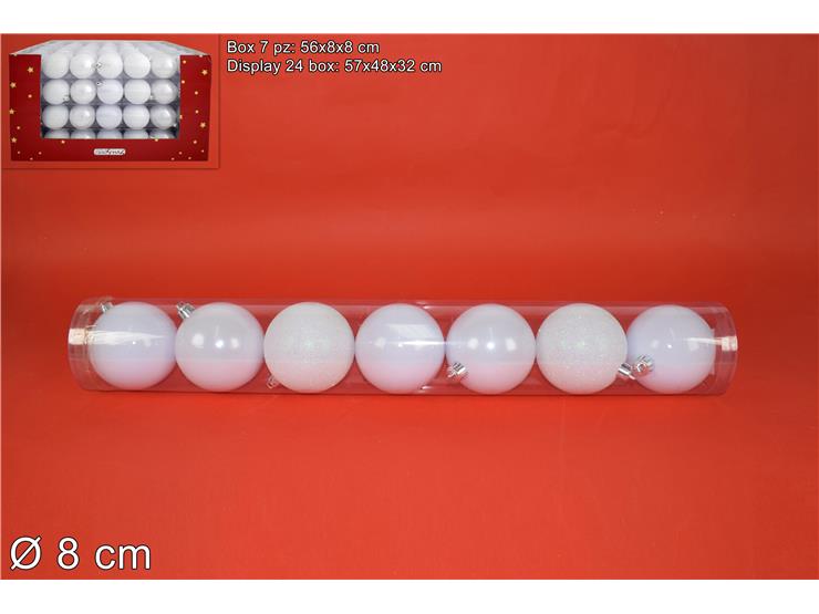 ΜΠΑΛΑ XMAS 7ΤΕΜ ΛΕΥΚΗ 8εκ