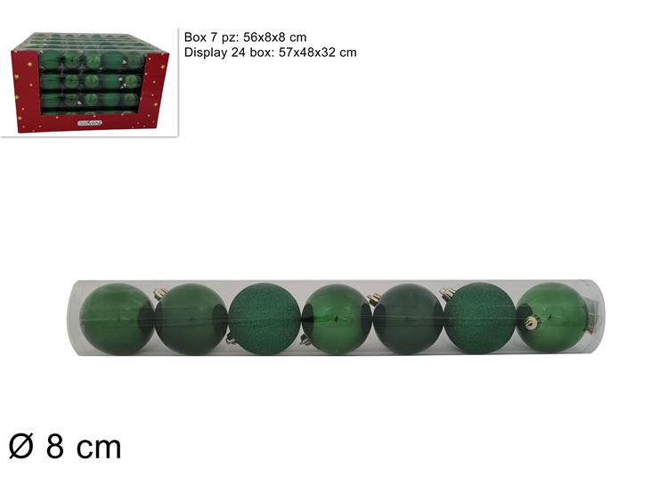 ΜΠΑΛΑ XMAS 7ΤΕΜ ΠΡΑΣΙΝΗ 8εκ