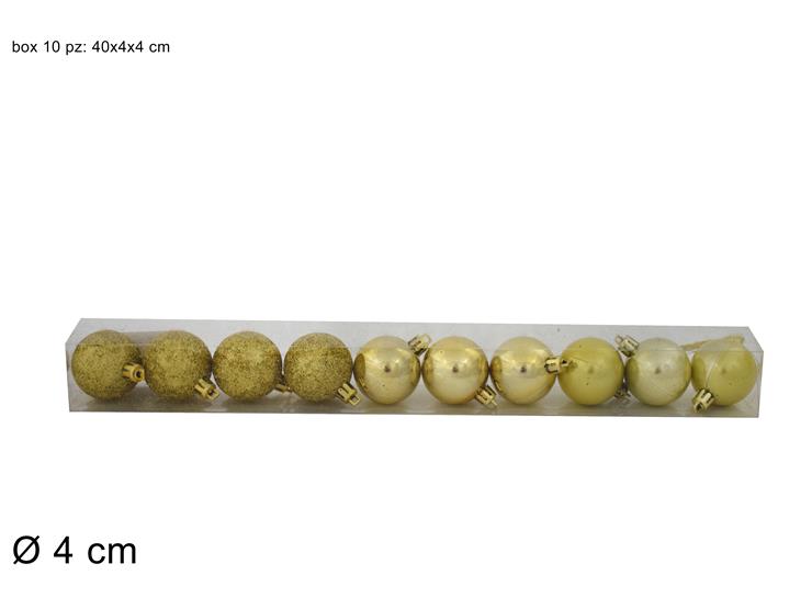 ΜΠΑΛΑ XMAS 10ΤΕΜ 4εκ ΧΡΥΣΗ GLITTER