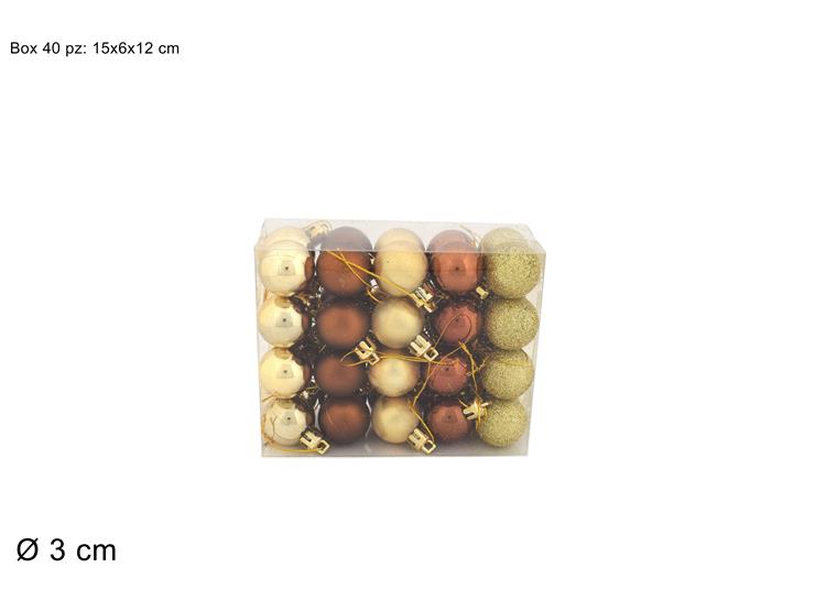 ΜΠΑΛΑ XMAS 40ΤΕΜ ΜΠΡΟΝΖΕ ΧΡΥΣΕΣ 3εκ