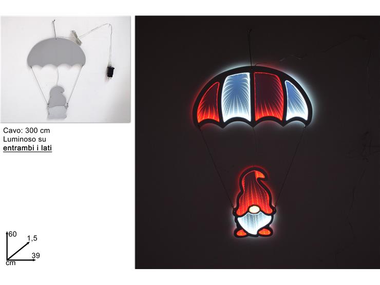 ΦΩΤΙΖΟΜΕΝΟΣ 3D XMAS ΑΗ ΒΑΣΙΛΗΣ ΜΕ ΑΕΡΟΣΤΑΤΟ 60εκ