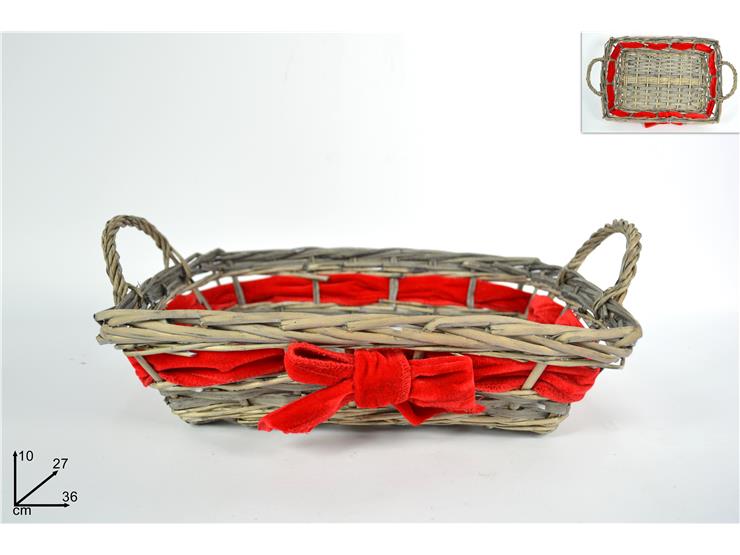 ΠΑΝΕΡΙ ΓΚΡΙ ΜΕ ΚΟΚΚΙΝΗ ΒΕΛΟΥΔΙΝΗ ΚΟΡΔΕΛΑ 36x27εκ