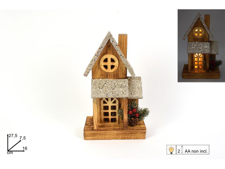 ΦΩΤΙΖΟΜΕΝΟ ΣΠΙΤΑΚΙ ΞΥΛΙΝΟ 27.5x16cm