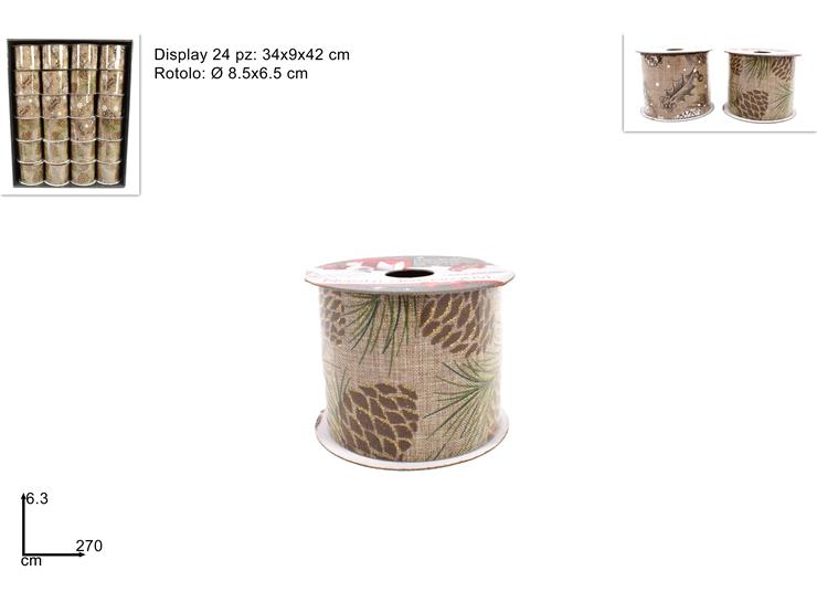 ΚΟΡΔΕΛΑ 6.3x270εκ XMAS ΜΕ ΓΚΙ ΚΑΙ ΚΟΥΚΟΥΝΑΡΕΣ