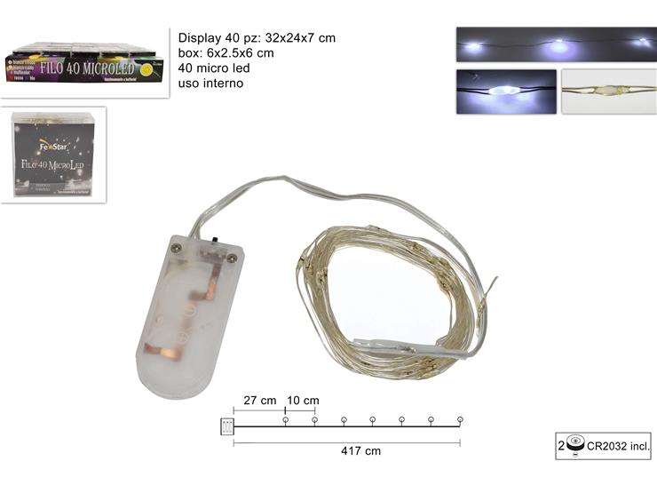 ΦΩΤΑΚΙΑ 40LED COPPER ΜΠΑΤΑΡΙΑΣ ΔΙΑΦ.ΚΑΛ.ΨΥΧΡΟ.ΛΑΜΠ. 4.17m