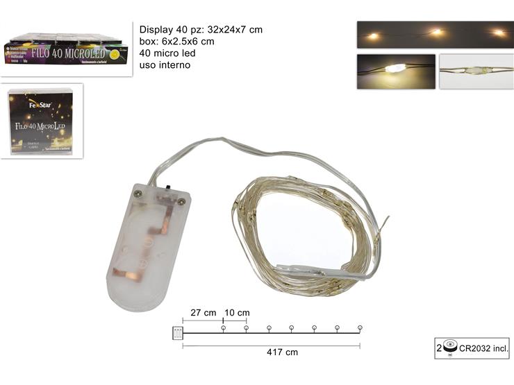 ΦΩΤΑΚΙΑ 40LED COPPER ΜΠΑΤΑΡΙΑΣ ΔΙΑΦ.ΚΑΛ.ΘΕΡΜΟ.ΛΑΜΠ. 4.17m