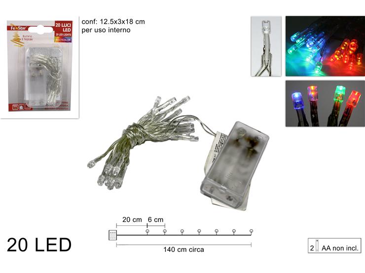 ΦΩΤΑΚΙΑ 20LED ΜΠΑΤΑΡΙΑΣ ΔΙΑΦ.ΚΑΛ.ΧΡΩΜ.ΛΑΜΠ. 1.4m