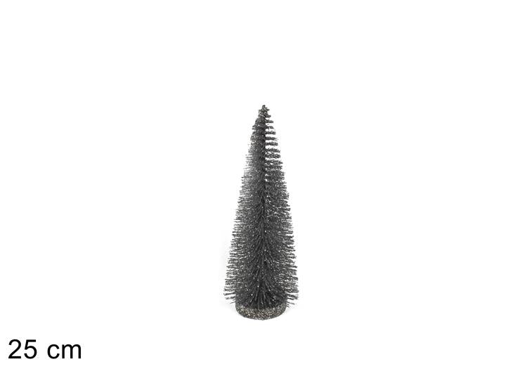 ΔΕΝΤΡΟ ΑΣΗΜΙ GLITTER 25εκ ΜΕ ΞΥΛΙΝΗ ΒΑΣΗ