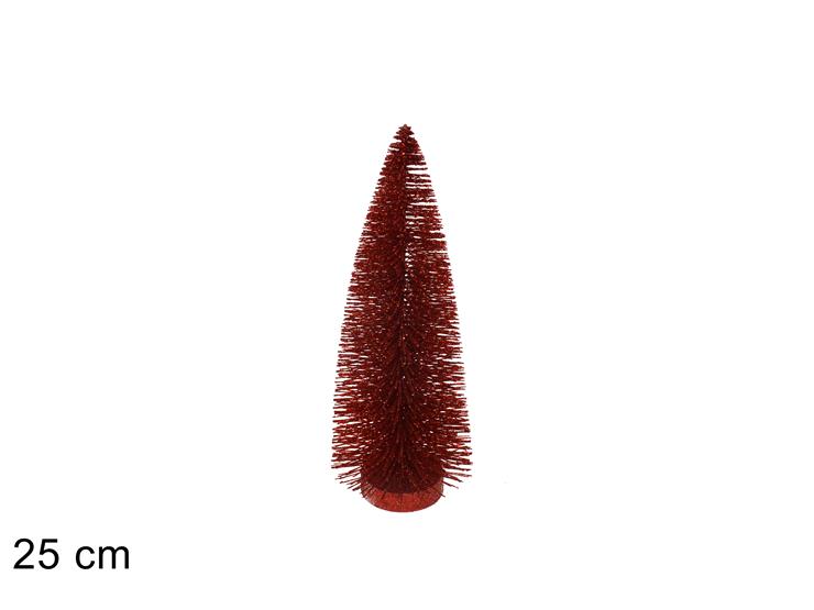 ΔΕΝΤΡΟ ΚΟΚΚΙΝΟ GLITTER 25εκ ΜΕ ΞΥΛΙΝΗ ΒΑΣΗ