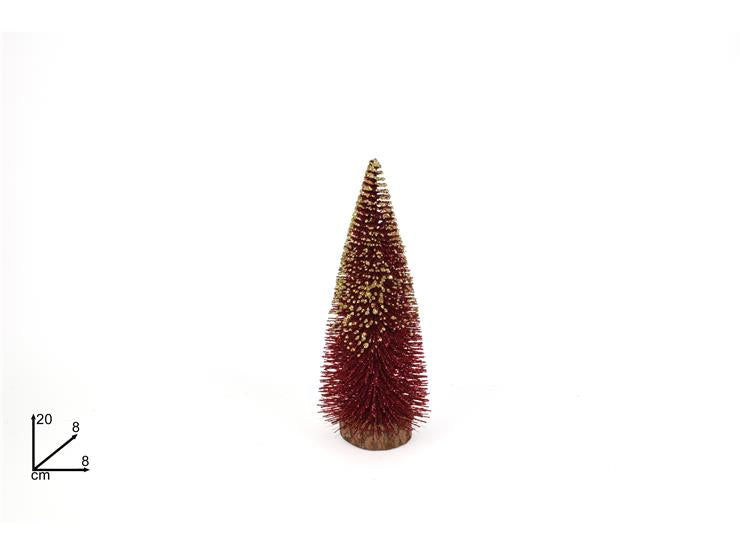 ΔΕΝΤΡΟ ΚΟΚΚΙΝΟ ΜΕ ΧΡΥΣΟ GLITTER 20εκ ΜΕ ΞΥΛΙΝΗ ΒΑΣΗ