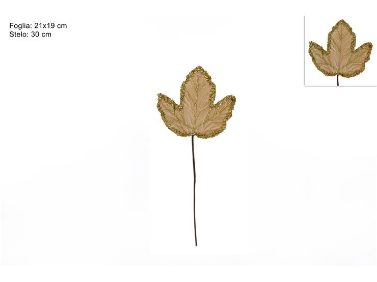 ΛΟΥΛΟΥΔΙ XMAS ΦΥΛΛΟ 30εκ ΜΠΕΖ ΒΕΛΟΥΔΟ ΜΕ GLITTER ΧΡΥΣΟ