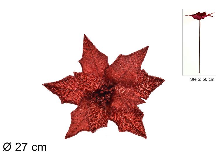 ΛΟΥΛΟΥΔΙ XMAS ΚΟΚΚΙΝΟ 50εκ GLITTER