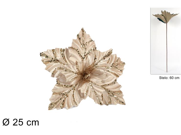 ΛΟΥΛΟΥΔΙ XMAS 60εκ ΜΠΕΖ ΒΕΛΟΥΔΟ ΜΕ ΧΡΥΣΟ GLITTER