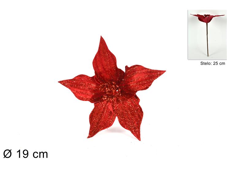 ΛΟΥΛΟΥΔΙ ΚΛΑΔΑΚΙ ΚΟΚΚΙΝΟ ΜΕ GLITTER 25εκ