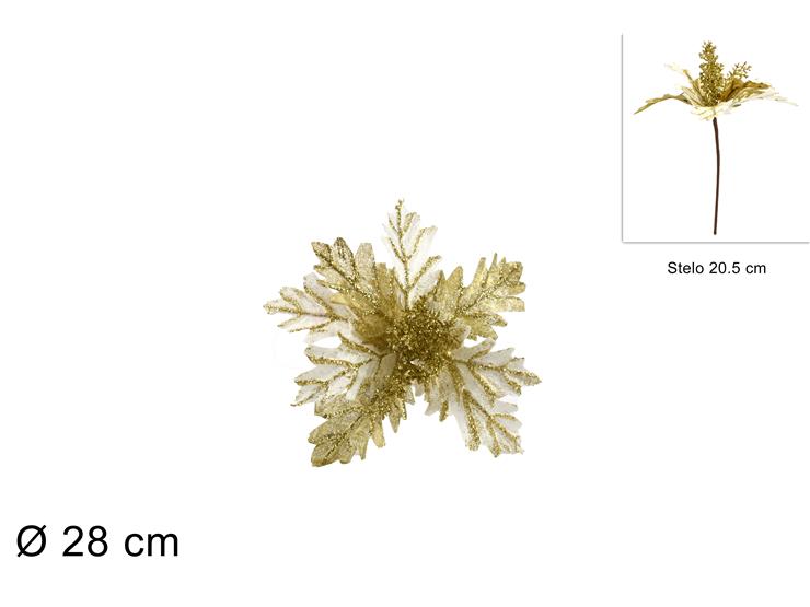 ΛΟΥΛΟΥΔΙ ΚΛΑΔΑΚΙ ΛΕΥΚΟ ΜΕ ΧΡΥΣΟ GLITTER 20.5εκ