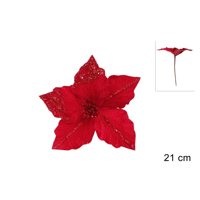 ΛΟΥΛΟΥΔΙ ΚΛΑΔΑΚΙ ΒΕΛΟΥΤΕ ΜΕ GLITTER 20cm