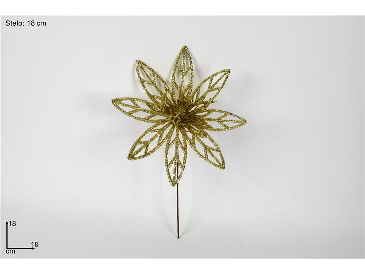 ΛΟΥΛΟΥΔΙ XMAS ΚΛΑΔΑΚΙ ΧΡΥΣΟ ΜΕ GLITTER 18εκ