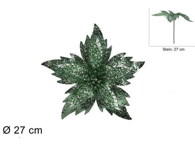 ΛΟΥΛΟΥΔΙ XMAS ΚΛΑΔΑΚΙ ΠΡΑΣΙΝΟ ΜΕ GLITTER 27εκ