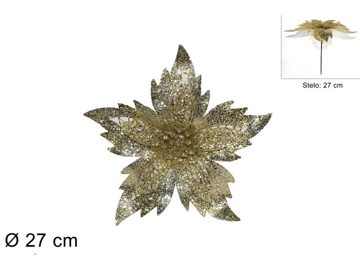 ΛΟΥΛΟΥΔΙ XMAS ΚΛΑΔΑΚΙ ΣΑΜΠΑΝΙ ΜΕ GLITTER 27εκ