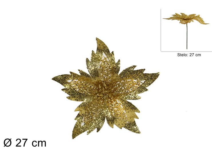 ΛΟΥΛΟΥΔΙ XMAS ΚΛΑΔΑΚΙ ΧΡΥΣΟ ΜΕ GLITTER 27εκ