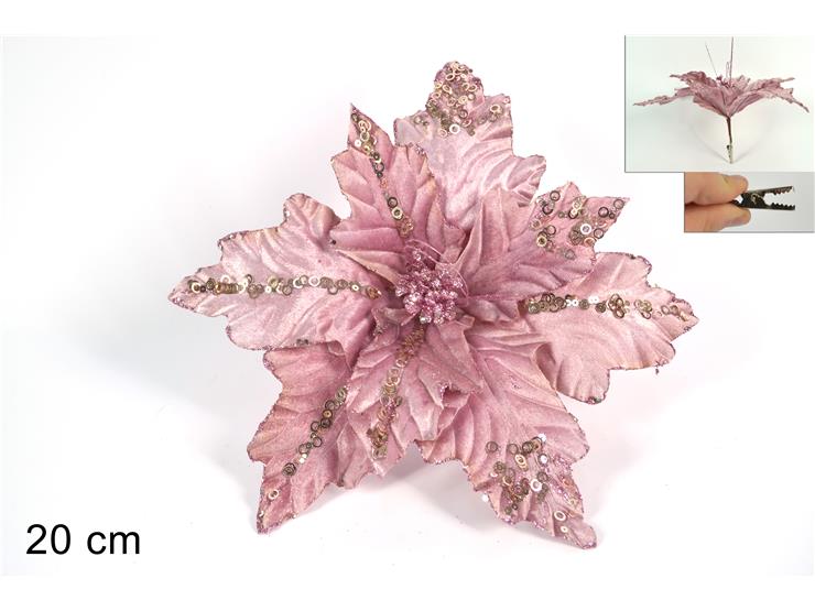 ΛΟΥΛΟΥΔΙ ΚΛΑΔΑΚΙ ΡΟΖ ΒΕΛΟΥΔΟ 30εκ ΜΕ ΚΛΙΠ