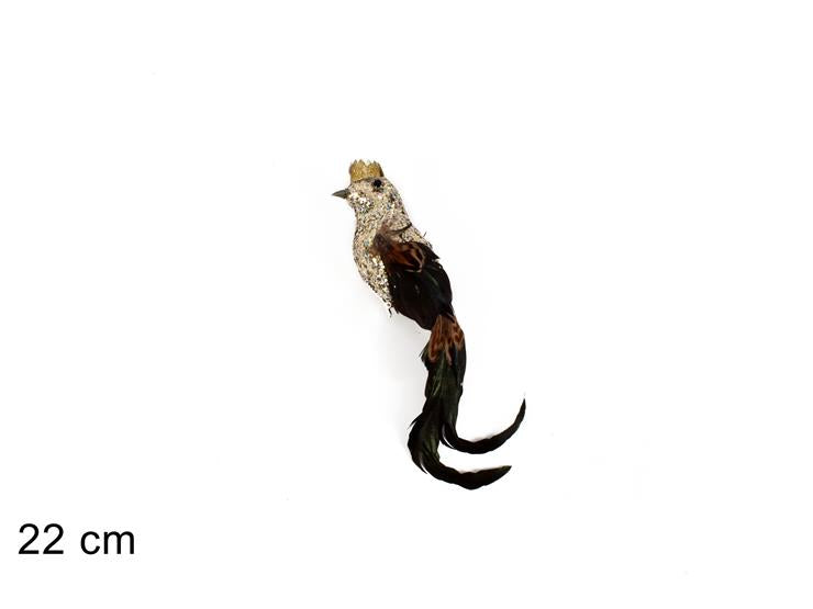 ΠΑΠΑΓΑΛΟΣ ΜΕ ΚΟΡΩΝΑ 22εκ ΧΡΥΣΟΣ GLITTER ΜΕ ΚΛΙΠ