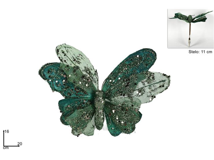 ΠΕΤΑΛΟΥΔΑ ΠΡΑΣΙΝΗ GLITTER 20εκ ΜΕ ΚΛΙΠ