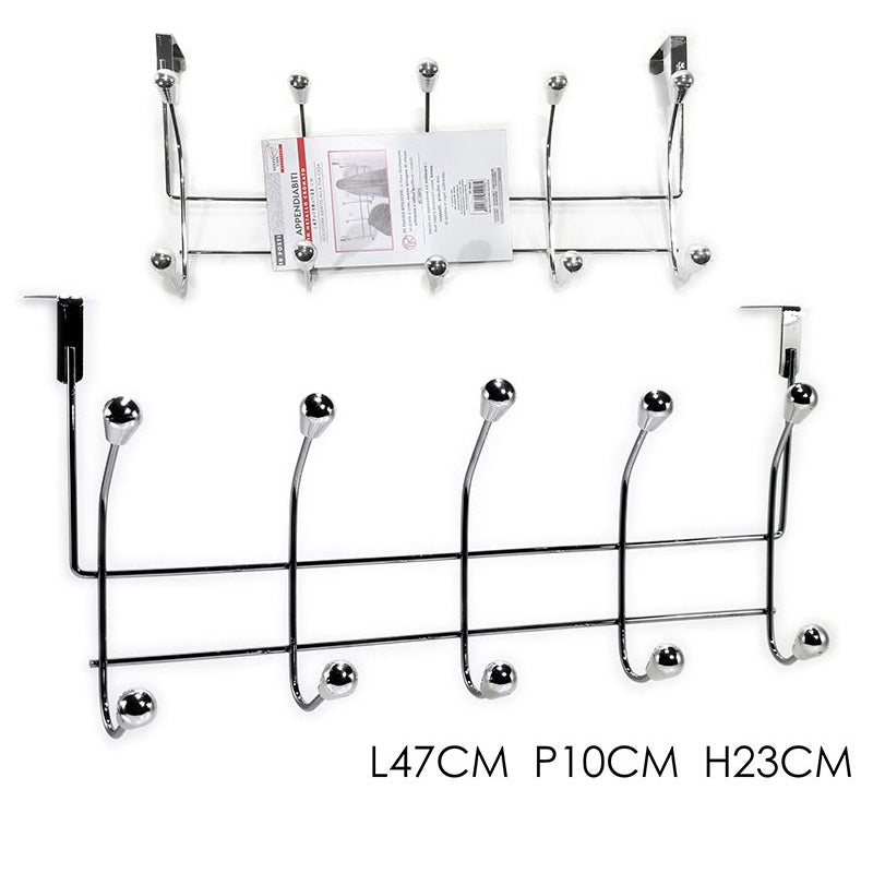 ΚΡΕΜΑΣΤΡΑ ΠΟΡΤΑΣ 10 ΘΕΣΕΩΝ ΧΡΩΜΙΟΥ 47x10x23cm ΜΕΤΑΛΛΙΚΗ