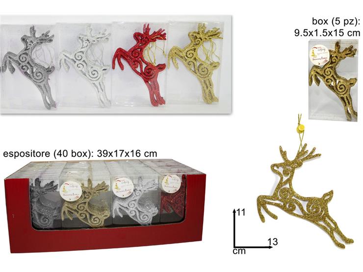 ΣΤΟΛΙΔΙ ΤΑΡΑΝΔΟΙ 13εκ ΜΕ GLITTER 5ΤΕΜ 4 ΧΡΩΜΑΤΑ