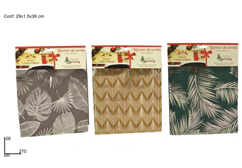 ΡΑΝΕΡ XMAS 28x270εκ ΒΕΛΟΥΔΟ ΜΕ ΧΡΥΣΟ GLITTER