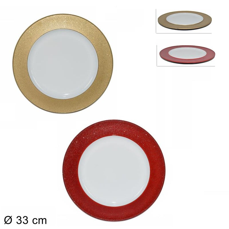 ΠΙΑΤΕΛΑ ΠΛΑΣΤΙΚΗ 33εκ XMAS ΜΕ GLITTER ΠΕΡΙΓΡΑΜΜΑ