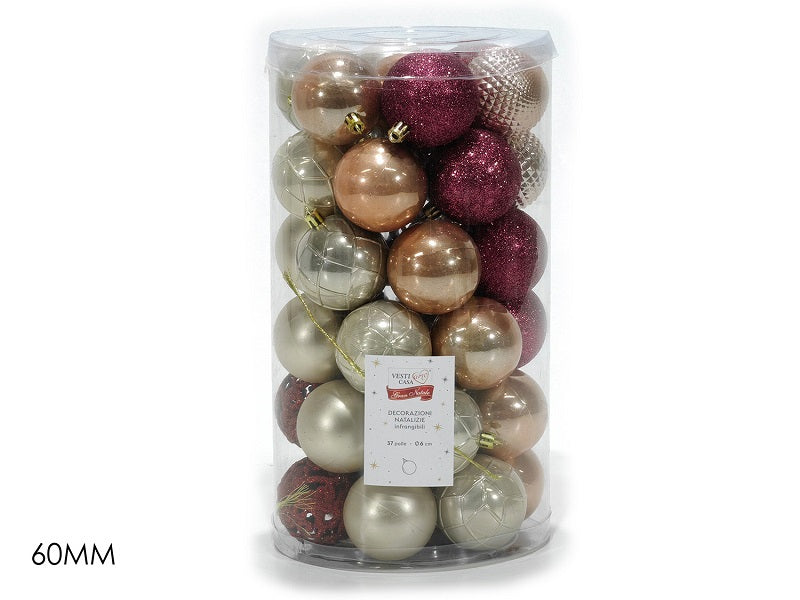 ΜΠΑΛΑ XMAS 37ΤΕΜ ΡΟΖ ΣΑΜΠΑΝΙ 6εκ