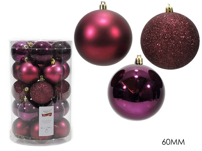 ΜΠΑΛΑ XMAS 25ΤΕΜ ΜΠΟΡΝΤΩ 6εκ