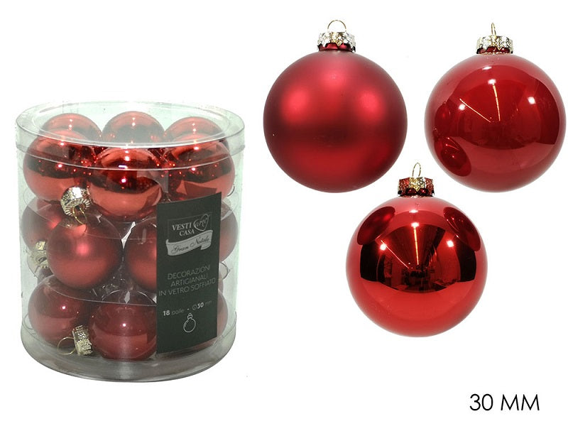 ΜΠΑΛΑ XMAS 18ΤΕΜ ΚΟΚΚΙΝΕΣ 3εκ