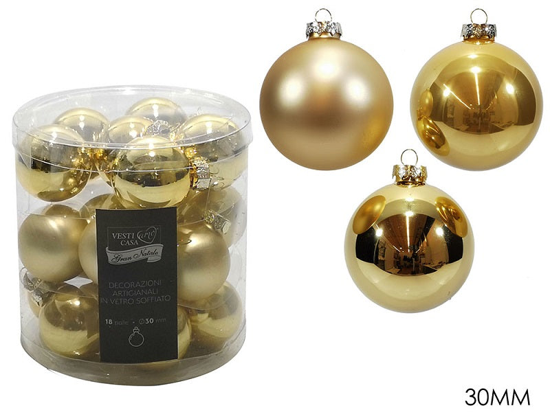 ΜΠΑΛΑ XMAS 18ΤΕΜ ΧΡΥΣΟ 3εκ