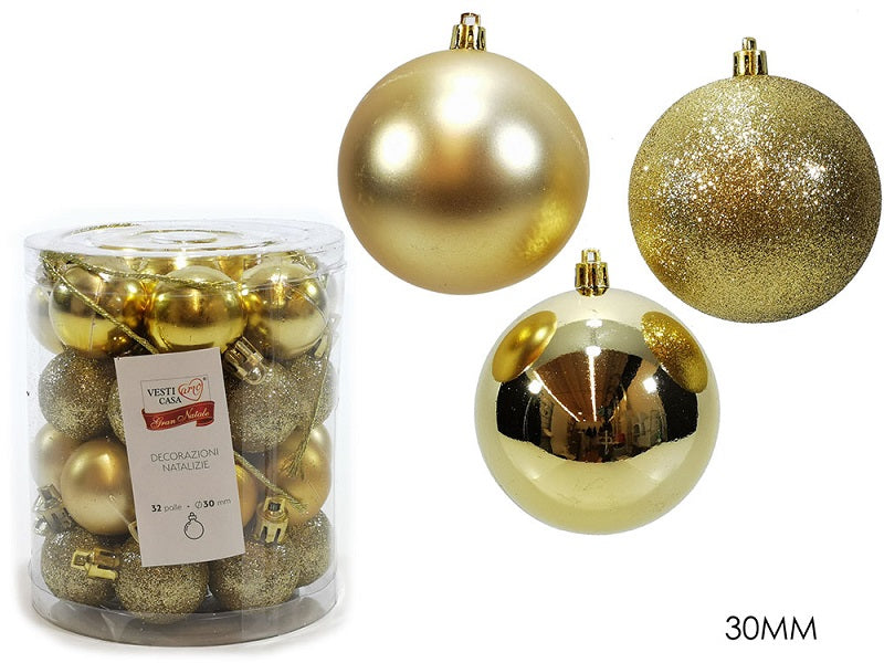 ΜΠΑΛΑ XMAS 32ΤΕΜ ΧΡΥΣΟ 3εκ