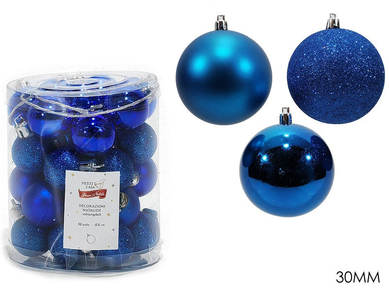 ΜΠΑΛΑ XMAS 32ΤΕΜ ΜΠΛΕ 3εκ