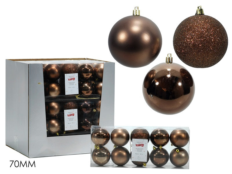 ΜΠΑΛΑ XMAS 10ΤΕΜ ΜΠΡΟΝΖΕ 7εκ