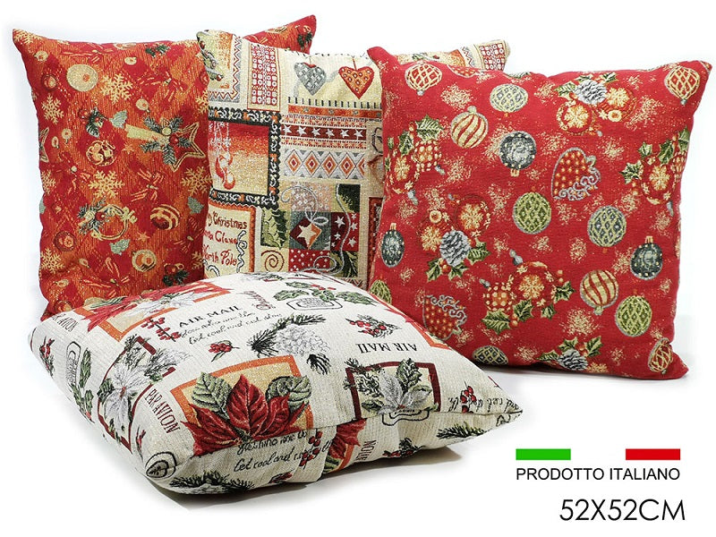 ΜΑΞΙΛΑΡΙ XMAS ΚΟΚΚΙΝΟ ΜΕ ΧΡΥΣΟ GLITTER 52x52εκ