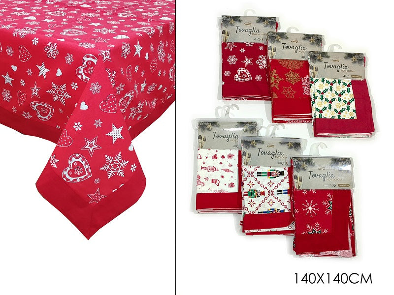 ΤΡΑΠΕΖΟΜΑΝΤΗΛΟ 140x140cm XMAS COTTON
