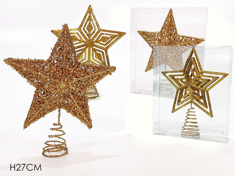 ΚΟΡΥΦΗ ΧΡΥΣΟ GLITTER 27εκ XMAS