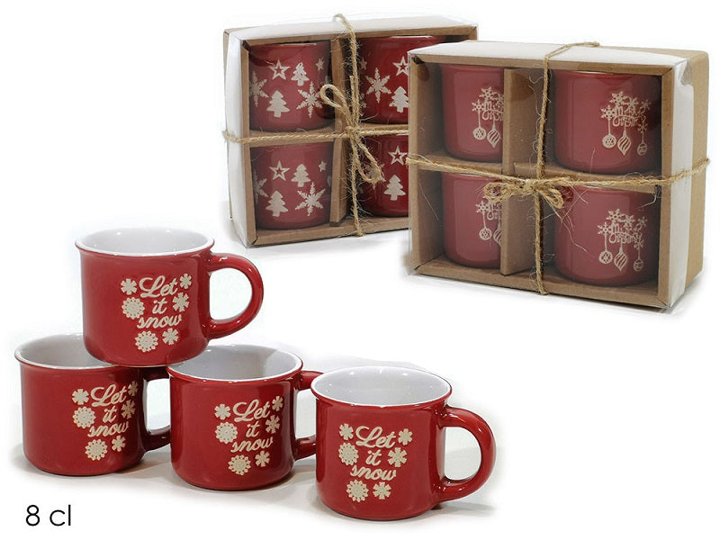 ΦΛΥΤΖΑΝΑΚΙΑ XMAS 8cl ΚΟΚΚΙΝΑ 4ΤΕΜ