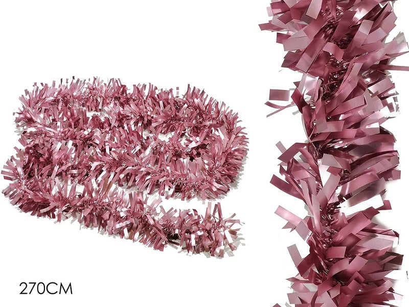 ΓΙΡΛΑΝΤΑ XMAS ΡΟΖ ΜΕΤΑΛΛΙΖΕ 270cm