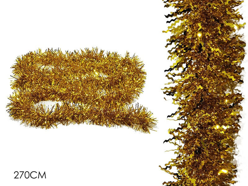 ΓΙΡΛΑΝΤΑ XMAS ΧΡΥΣΗ ΜΕΤΑΛΛΙΖΕ 270cm ZIG ZAG