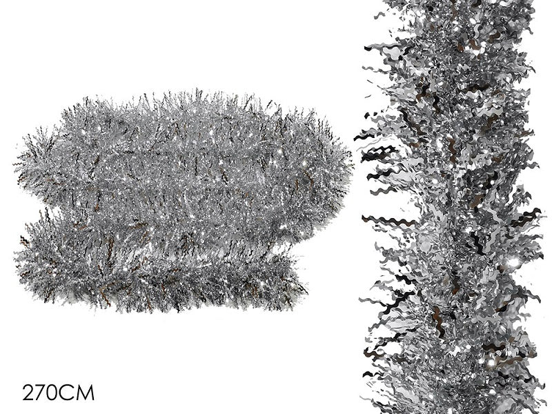 ΓΙΡΛΑΝΤΑ XMAS ΑΣΗΜΙ ΜΕΤΑΛΛΙΖΕ 270cm ZIG ZAG