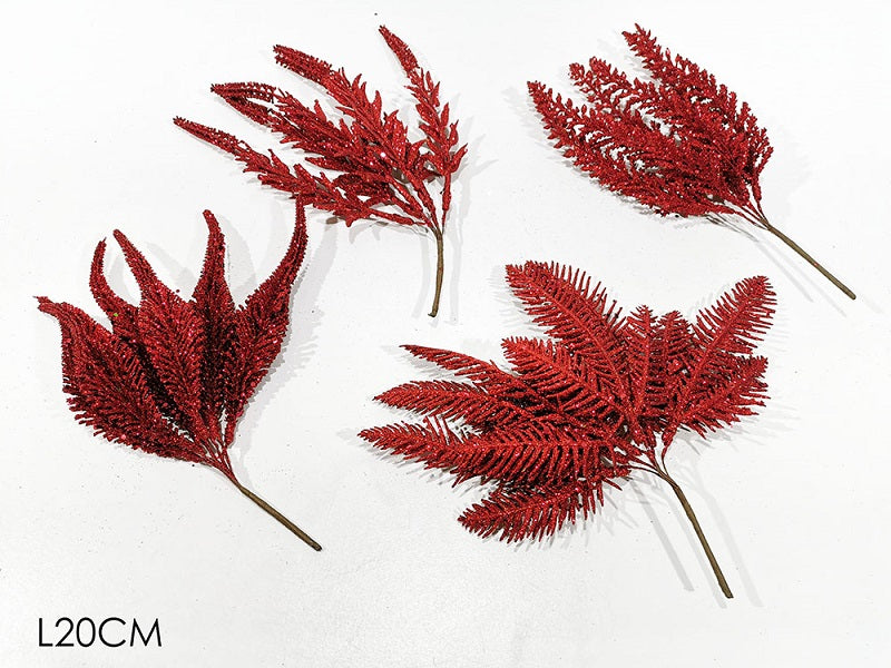 ΛΟΥΛΟΥΔΙ XMAS ΚΛΑΔΑΚΙ ΚΟΚΚΙΝΟ GLITTER 20εκ