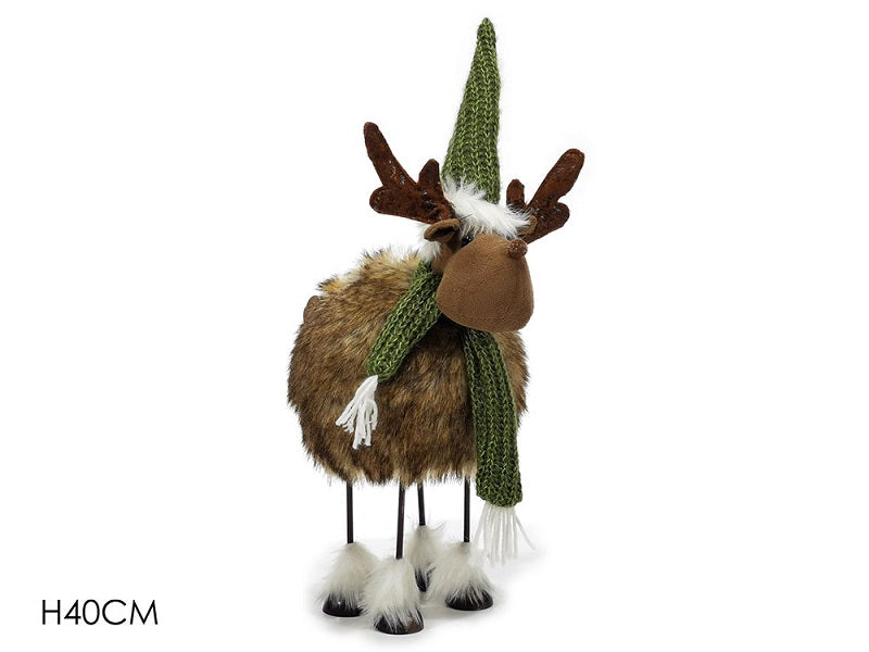 ΤΑΡΑΝΔΟΣ 40εκ ΜΕ ΚΑΦΕ ΓΟΥΝΑ ΚΑΙ ΠΡΑΣΙΝΟ ΠΛΕΚΤΟ ΣΚΟΥΦΟ