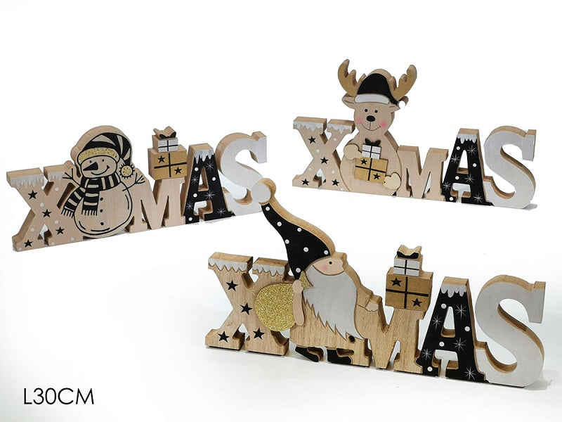 ΞΥΛΙΝΟ XMAS 30εκ ΜΕ ΦΙΓΟΥΡΑ ΚΑΙ GLITTER